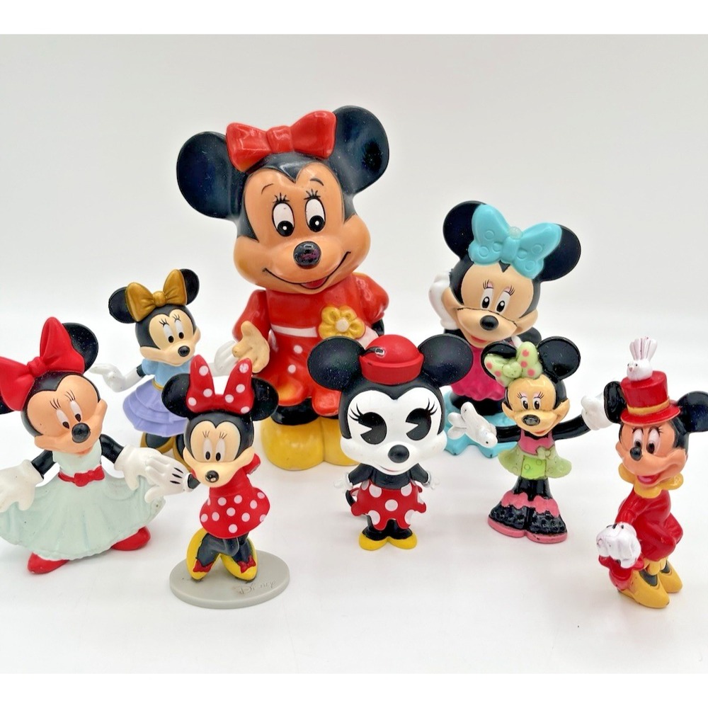 Disney Minnie Mouse Figures Figurines Lot of 8 Mixed PVC Toys Collectibles